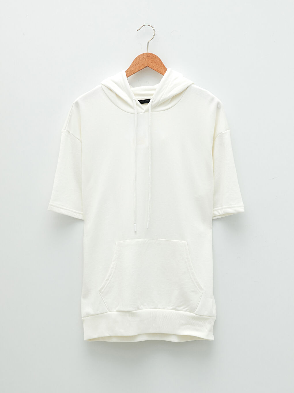 Hooded Short Sleeve Basic Thick Men's Hoodie-5