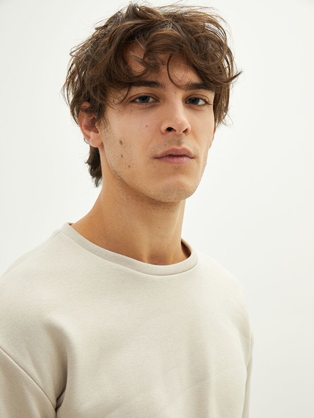 Crew Neck Long Sleeve Men's Thick Sweatshirt-3