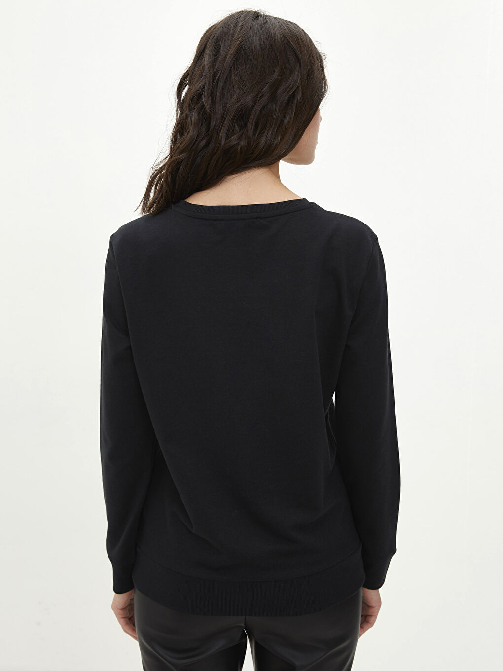 Crew Neck Printed Long Sleeve Women's Sweatshirt-4