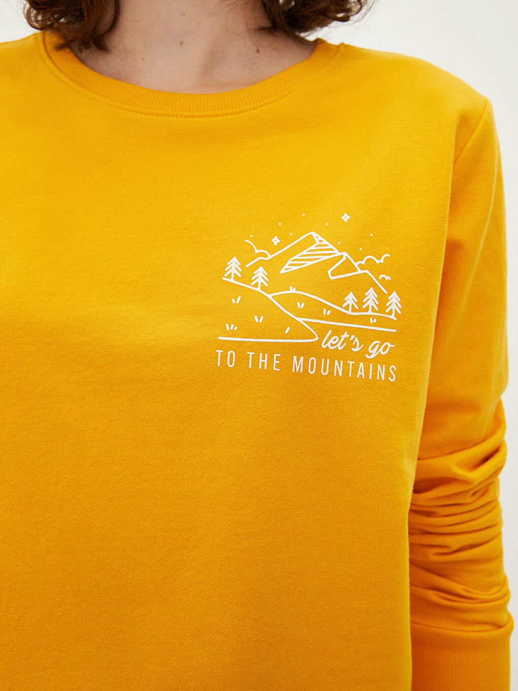 Crew Neck Printed Long Sleeve Women's Sweatshirt-4