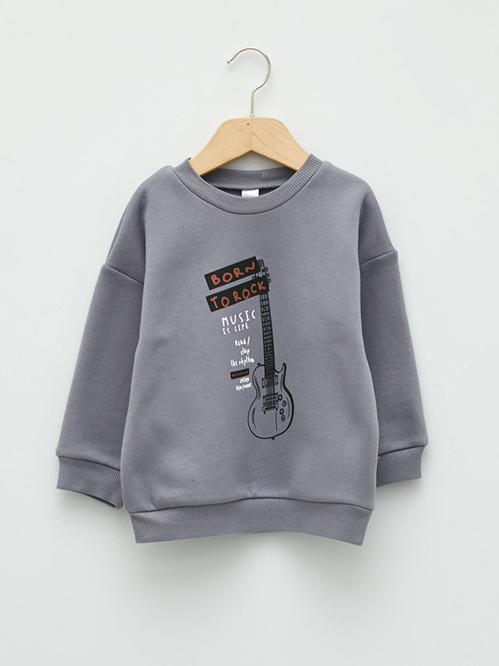Crew Neck Long Sleeve Printed Baby Boys' Sweatshirt