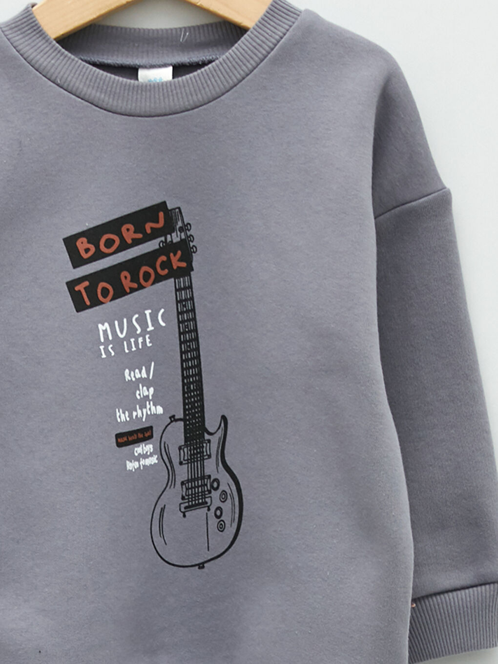 Crew Neck Long Sleeve Printed Baby Boys' Sweatshirt-2