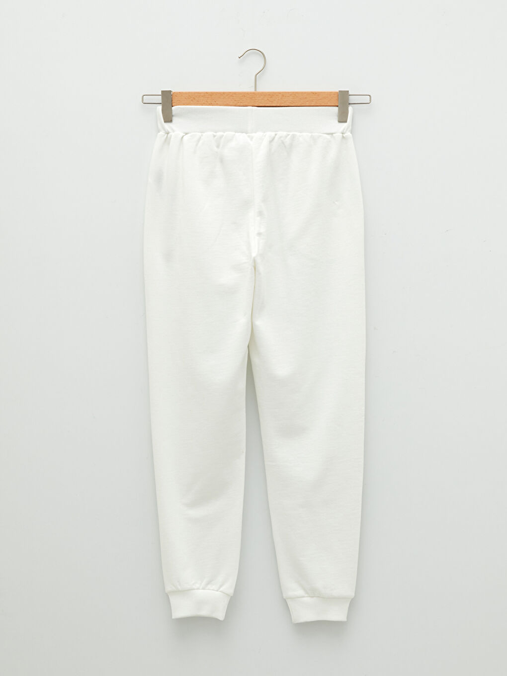 Ekru Beli Lastikli Baskılı Cep Detaylı Kadın Eşofman Altı-7