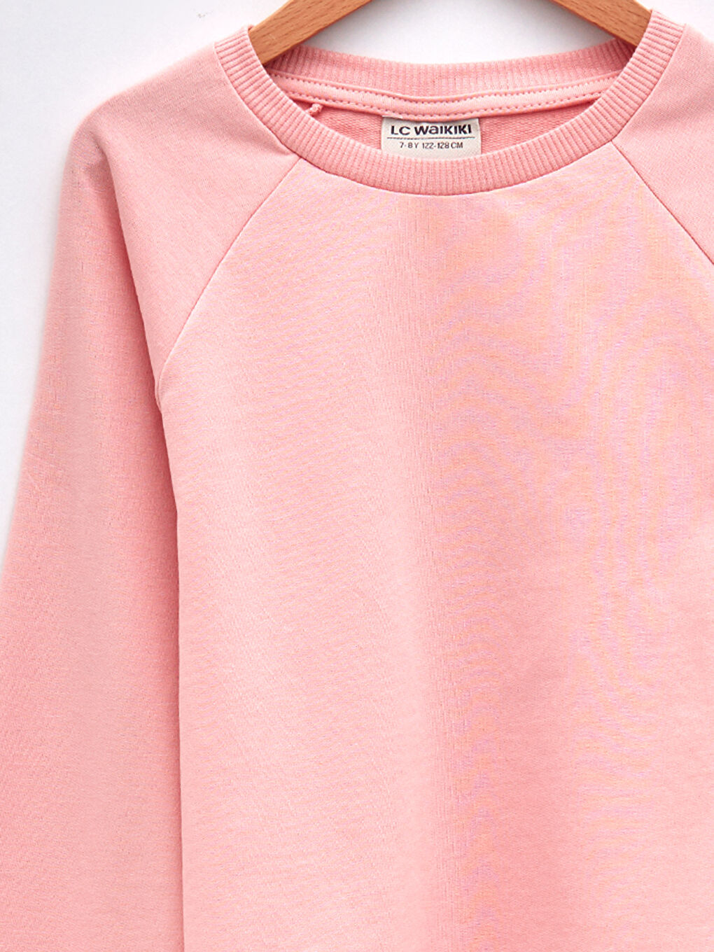 Pembe Bisiklet Yaka Basic Uzun Kollu Kız Çocuk Sweatshirt-2