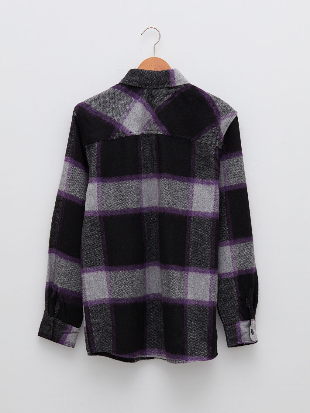Regular Fit Long Sleeve Plaid Men's Flannel Shirt Jacket-1