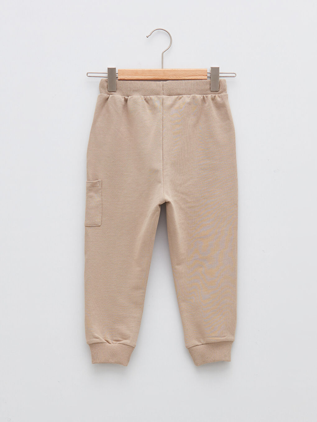 Bej Beli Lastikli Erkek Bebek Basic Jogger Eşofman Alt-1