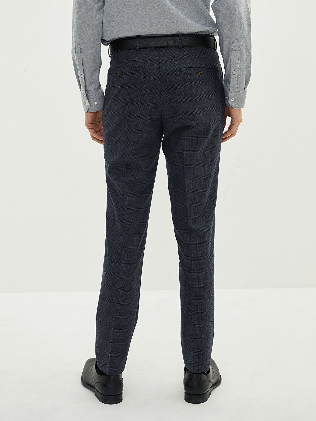 LCWAIKIKI Formal Lacivert Ekoseli Slim Fit Ekose Erkek Pantolon - 3