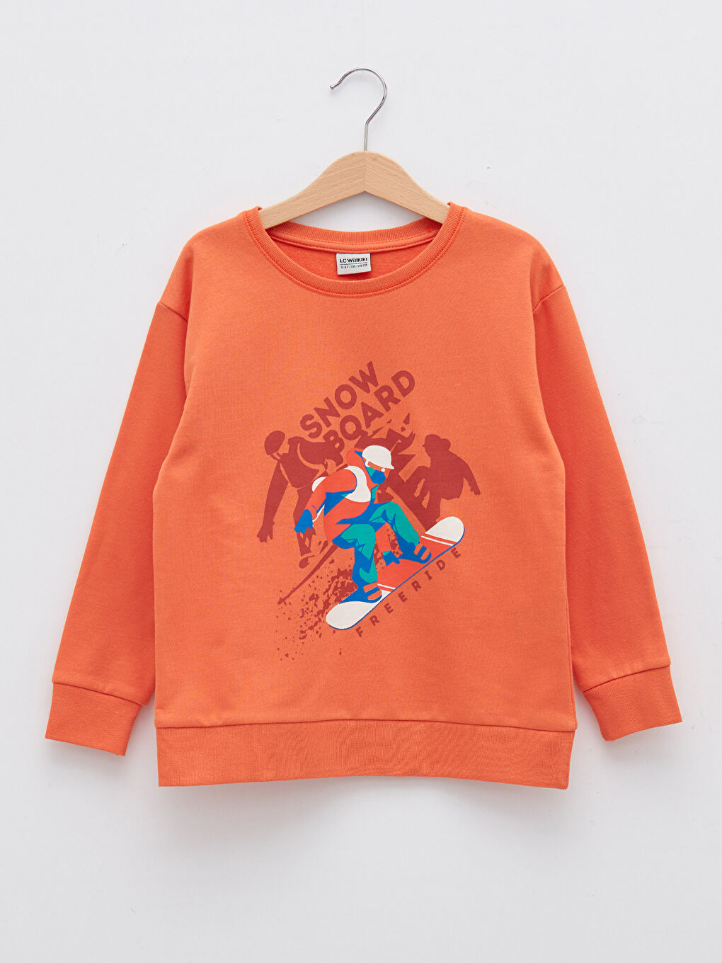 Crew Neck Printed Long Sleeve Boys' Sweatshirt