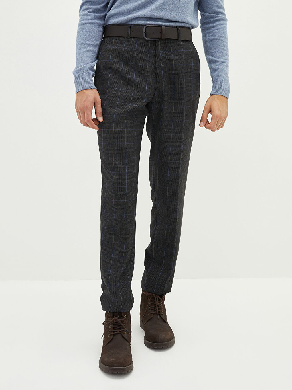 LCWAIKIKI Formal Siyah Ekoseli Slim Fit Ekose Erkek Pantolon - 3