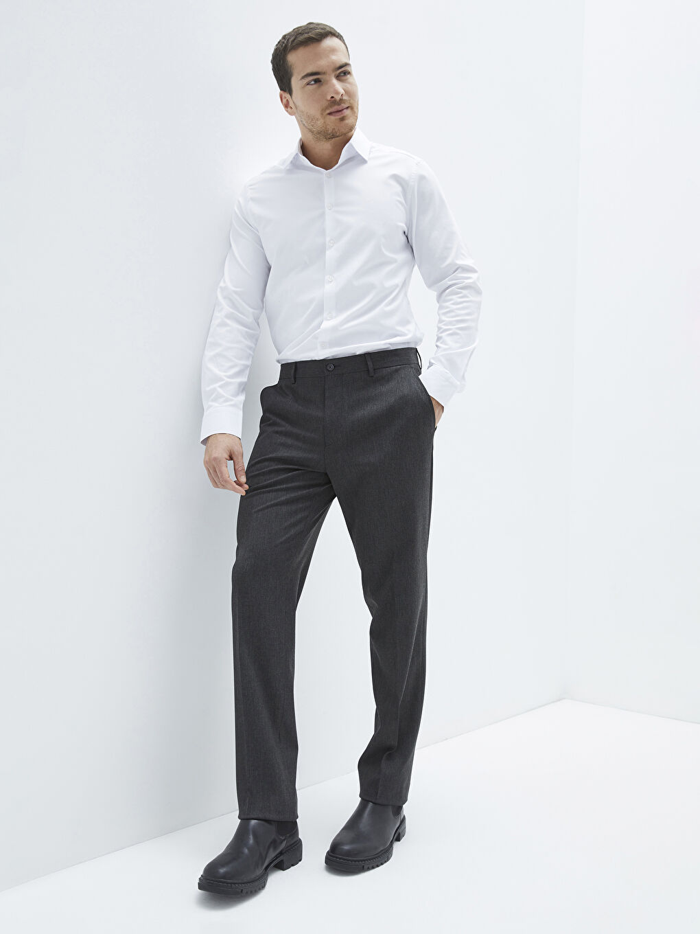 LCWAIKIKI Formal Antrasit Standart Kalıp Gabardin Erkek Pantolon - 1