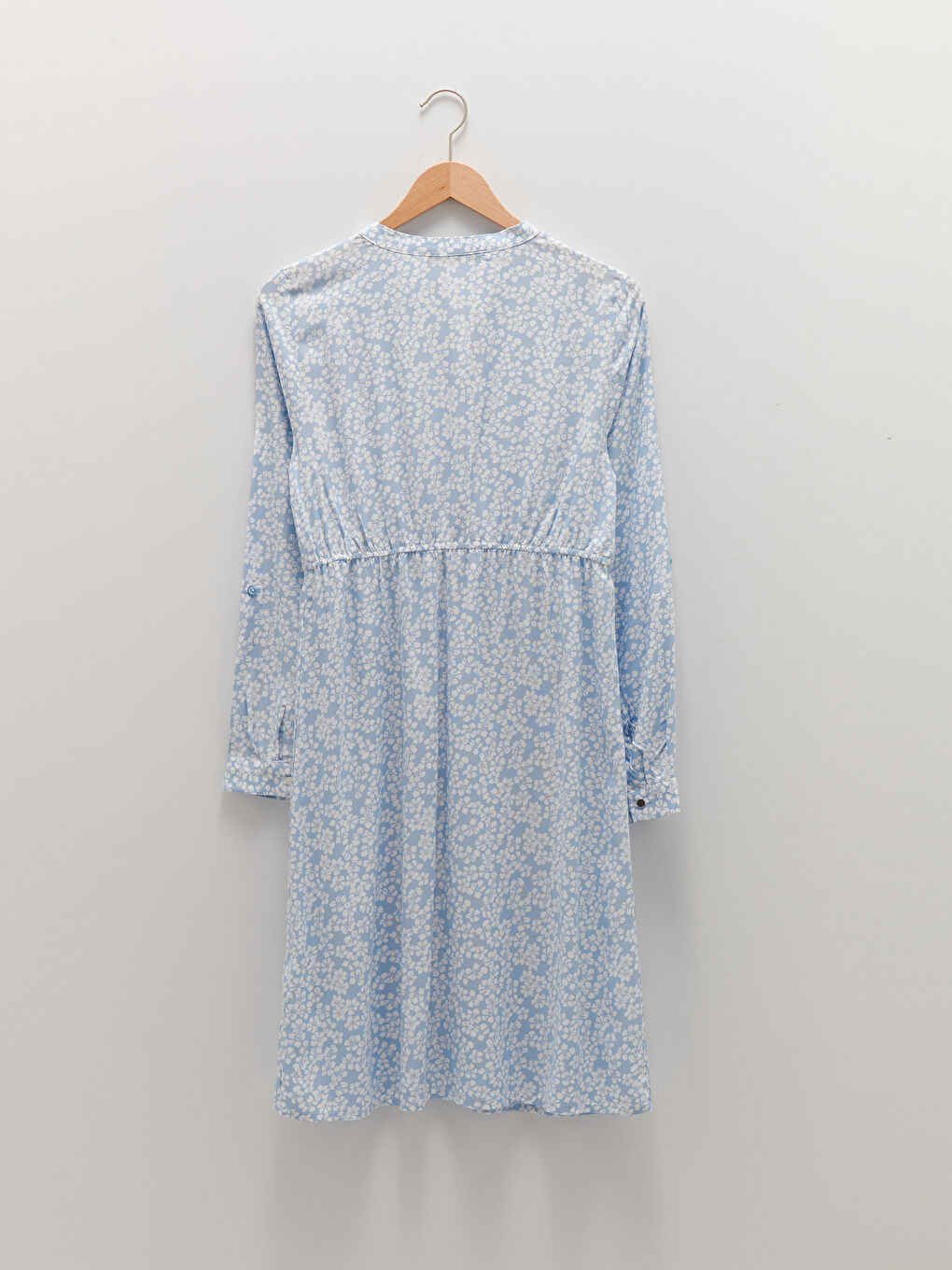 V Neck Floral Long Sleeve Viscose Maternity Dress-5