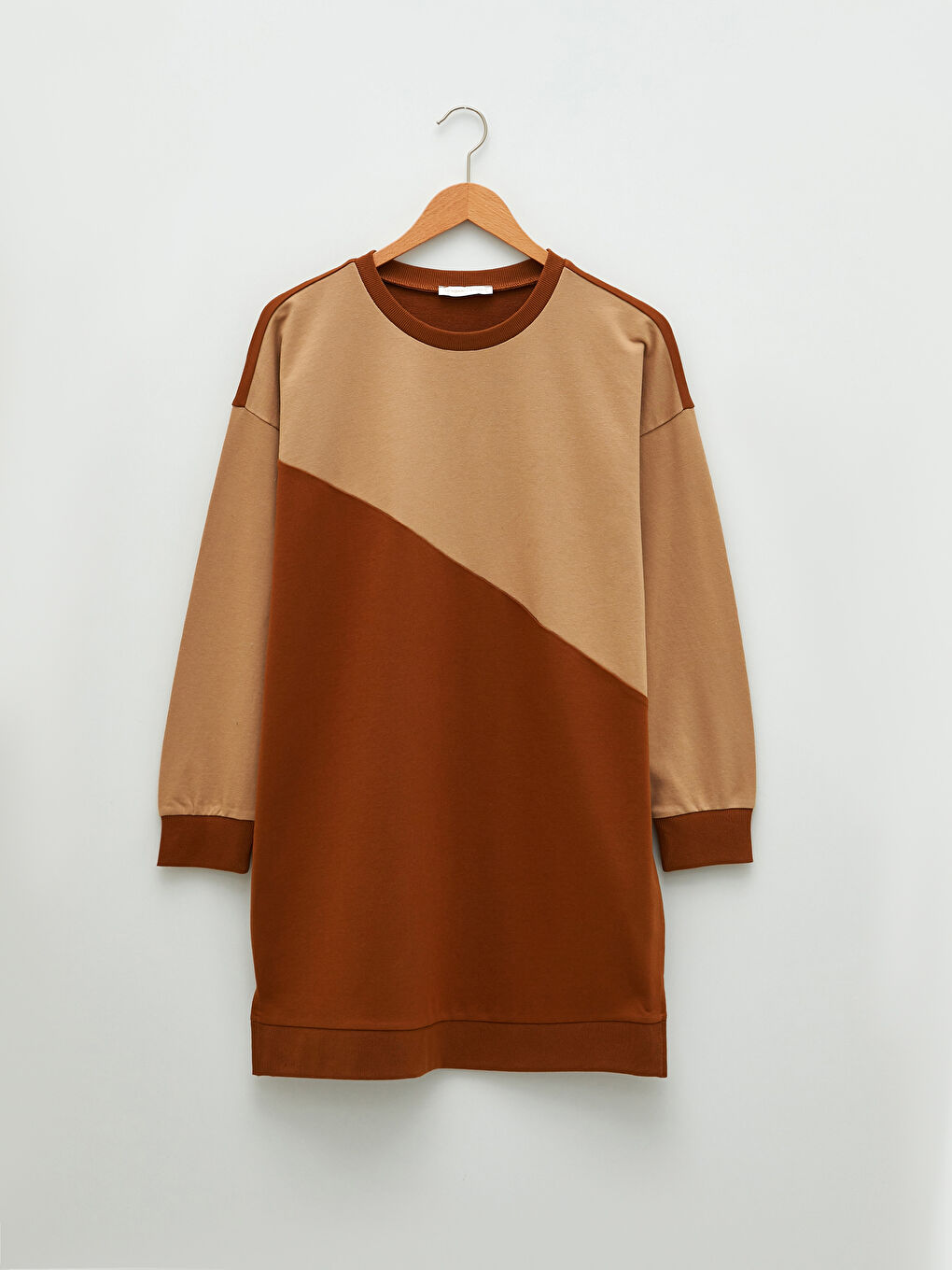 LCWAIKIKI Basic Rundhalsausschnitt Langarm Damen Sweatshirt-Tunika mit Farbblock -W1GJ36Z8-H4M