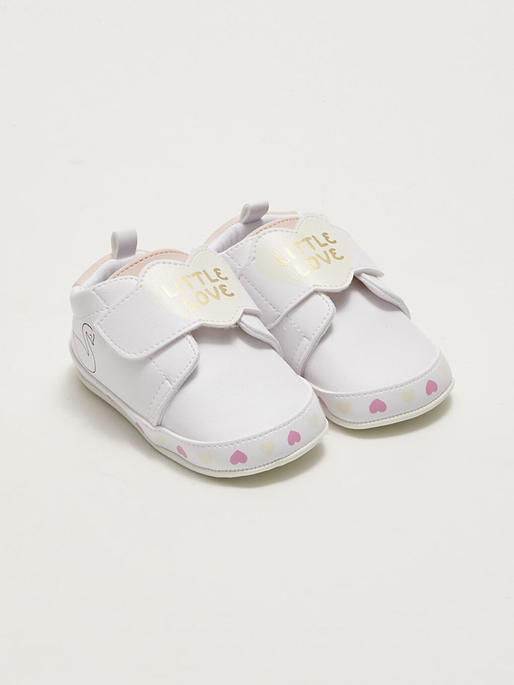 Leather Look Cotton Lined Velcro Closure Baby Girl Pre-Toddler Shoes