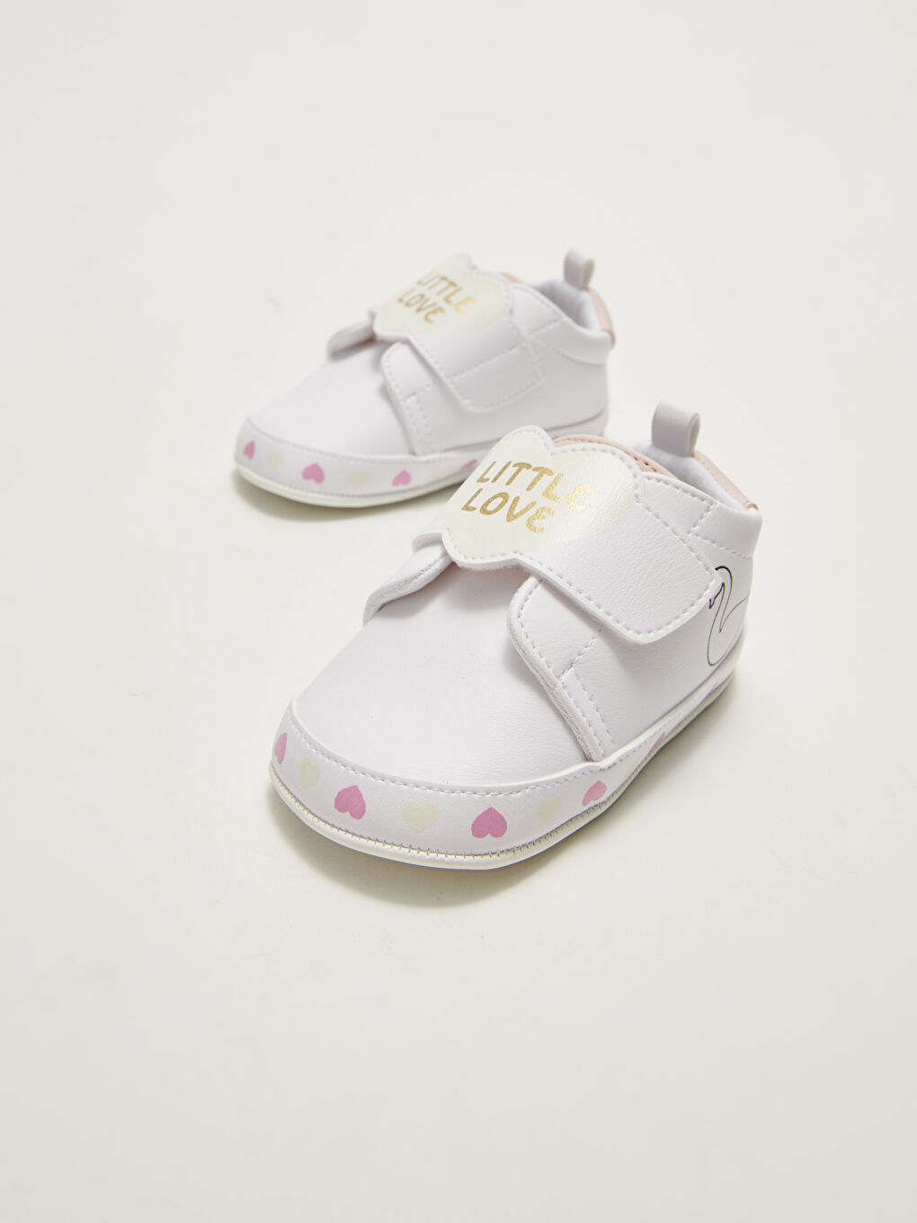 Leather Look Cotton Lined Velcro Closure Baby Girl Pre-Toddler Shoes-2