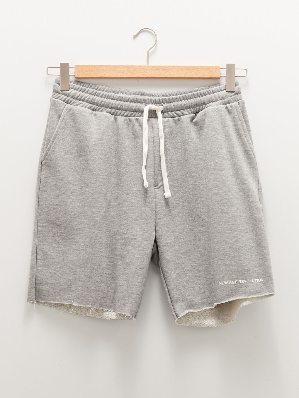 Gri Standart Kalıp Örme Erkek Şort-4