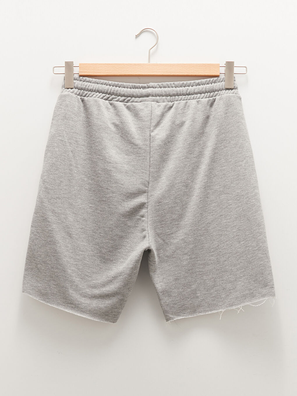 Gri Standart Kalıp Örme Erkek Şort-5