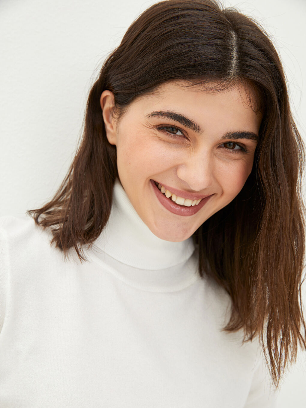 Әйелдерге арналған трикотаж биік жағалы өрнексіз ұзын жең жемпір-2