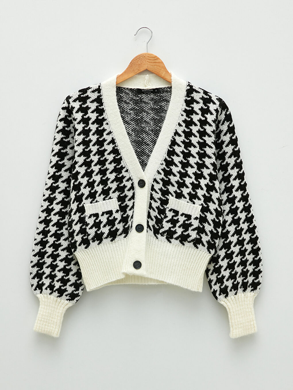 V Neck Patterned Women's Knitwear Cardigan-6