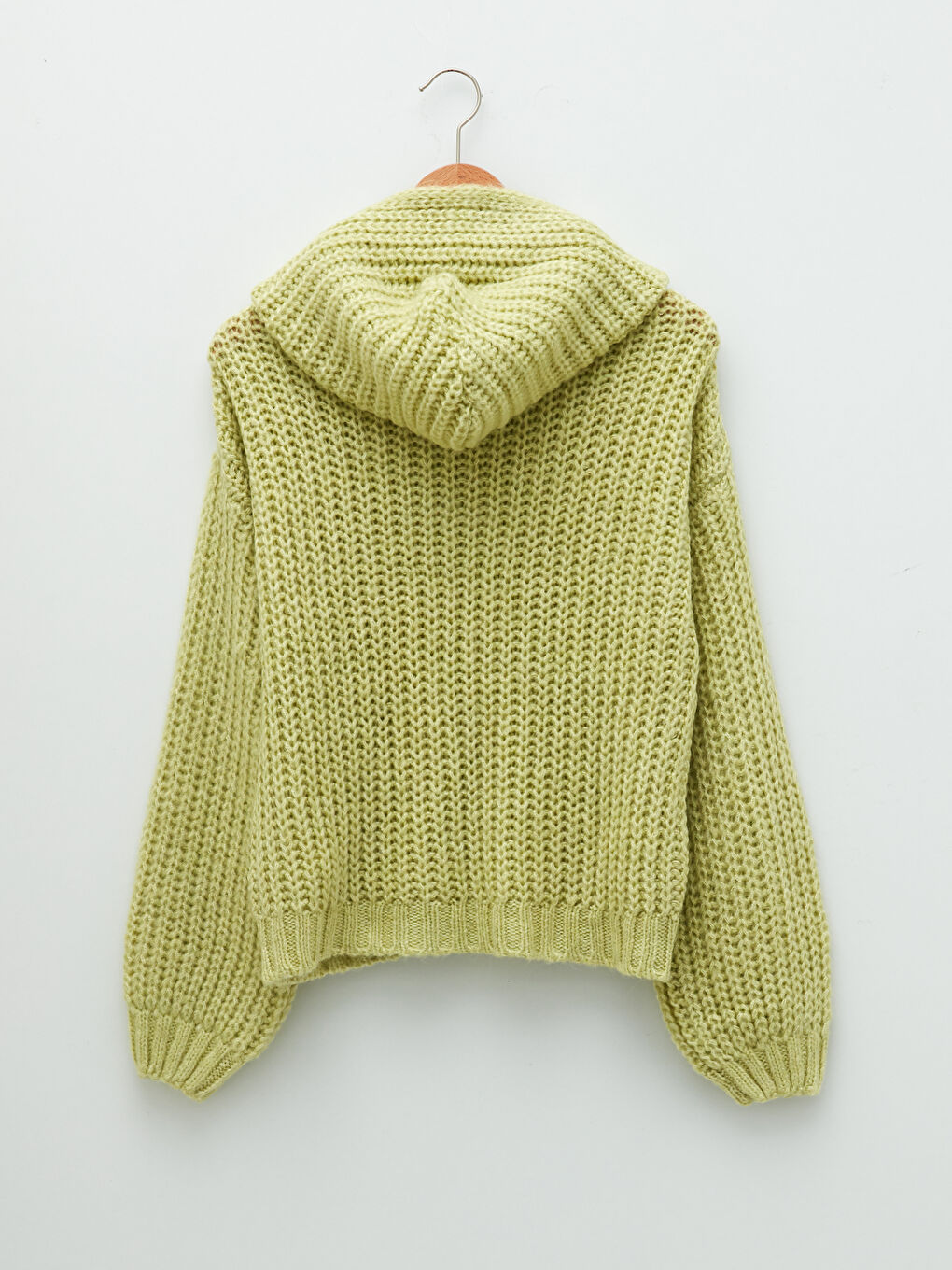 Pull-over à capuche régulier manches longues pour femmes en tricot-6
