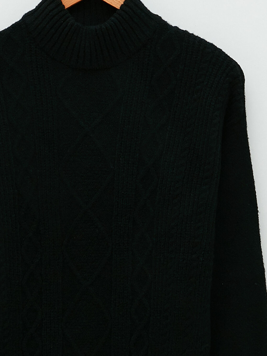 LCW Vision Half Turtleneck Self Patterned Long Sleeve Women's Tricot Sweater -W1GK23Z8-CVL