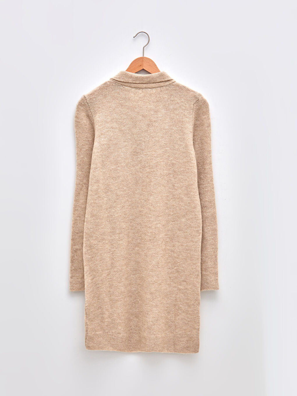 LCW Vision Shirt Neck Regular Pocket Detailed Long Sleeve Women's Tricot Dress -W1GK34Z8-D4N