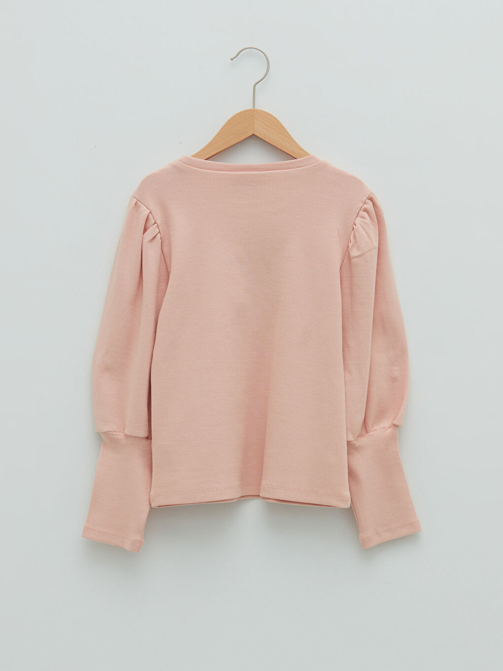 Crew Neck Basic Long Sleeve Girls' T-Shirt-1