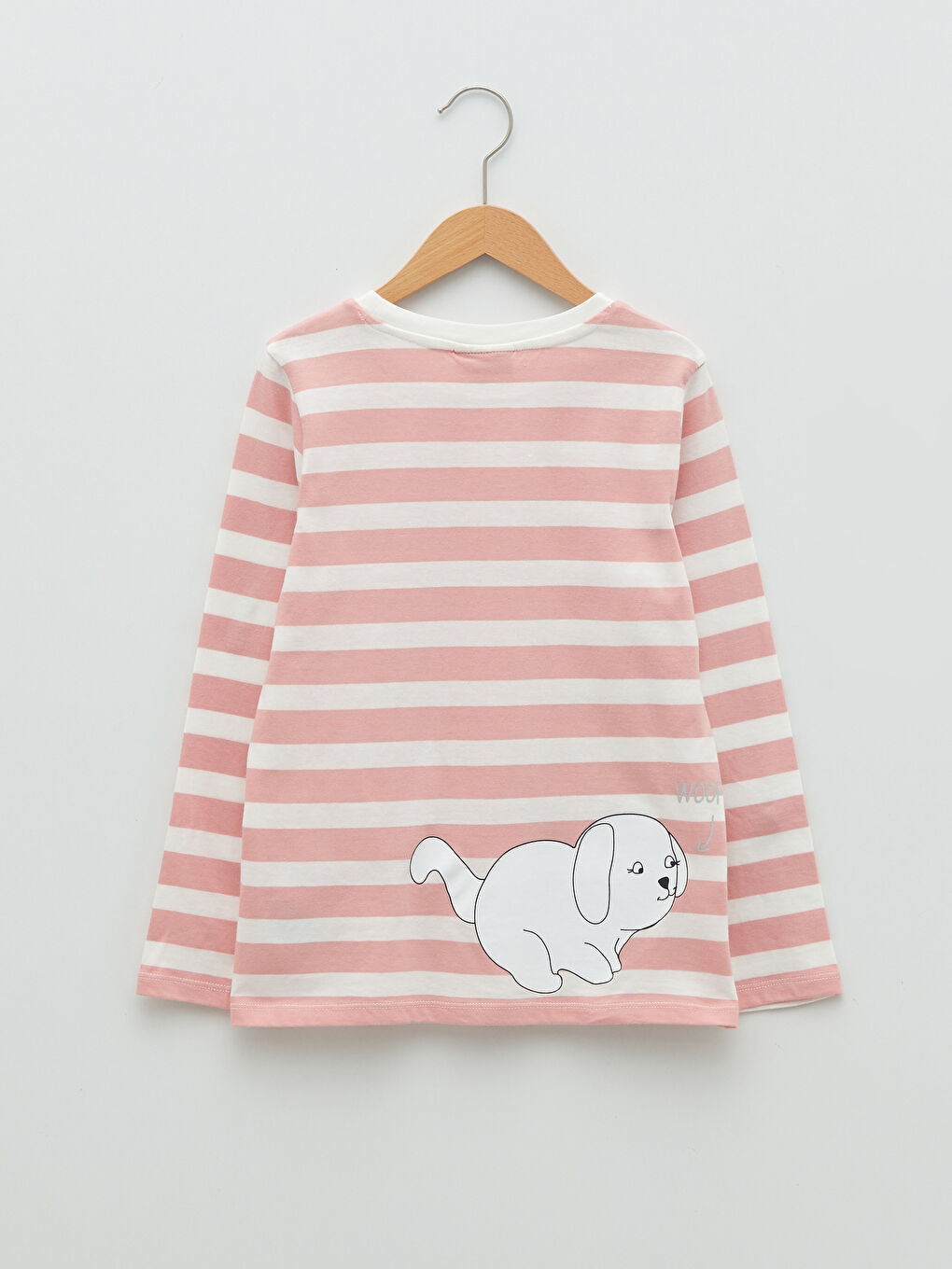 Crew Neck Printed Long Sleeve Girls' T-Shirt-1