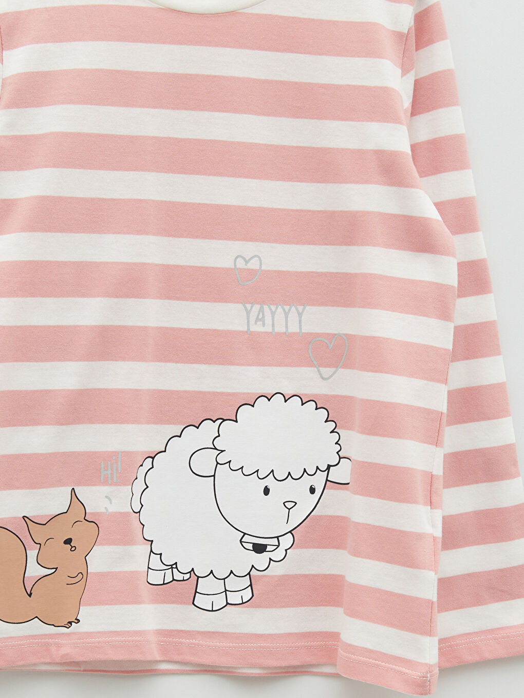 Crew Neck Printed Long Sleeve Girls' T-Shirt-2