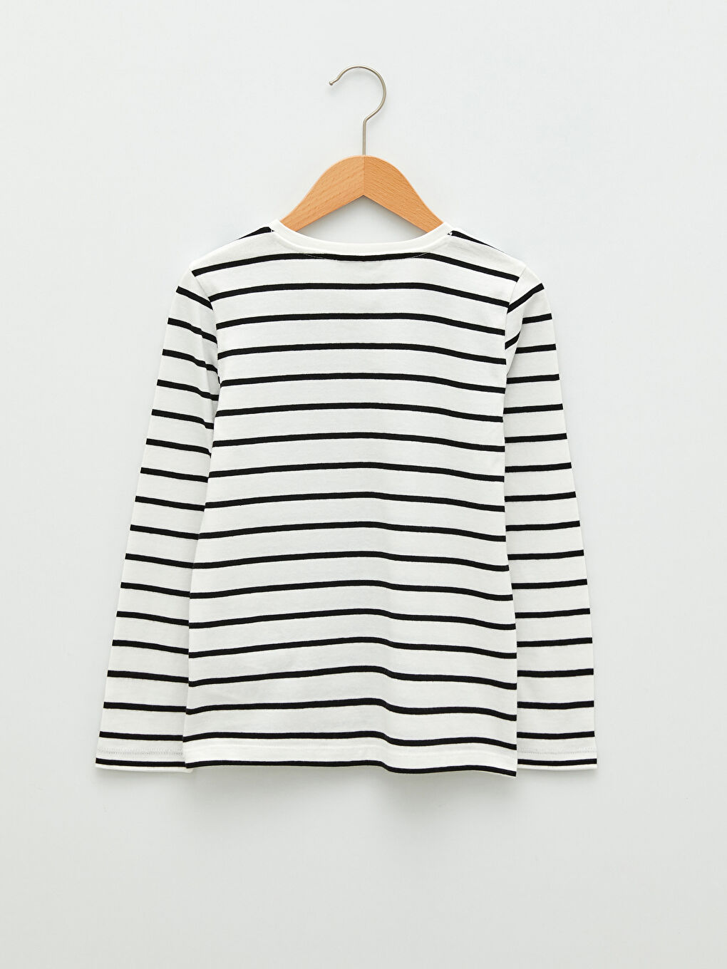 Tricou cu Guler Rotund Vărgat cu Mânecă Lungă pentru Fete-1