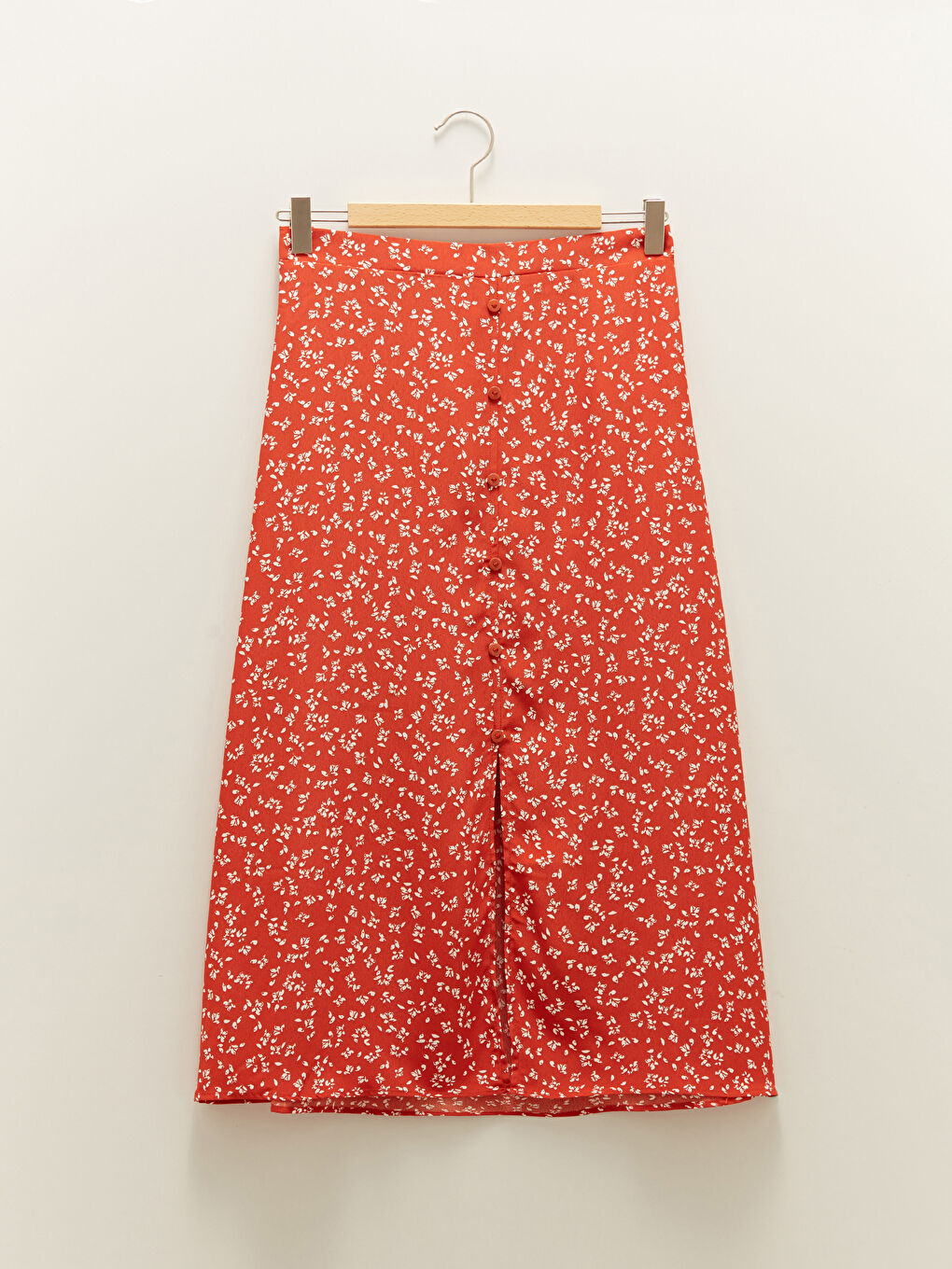 جيبة قماش كريب بقصة A ومزينة بنقشة وخصر مطاطي للسيدات-5