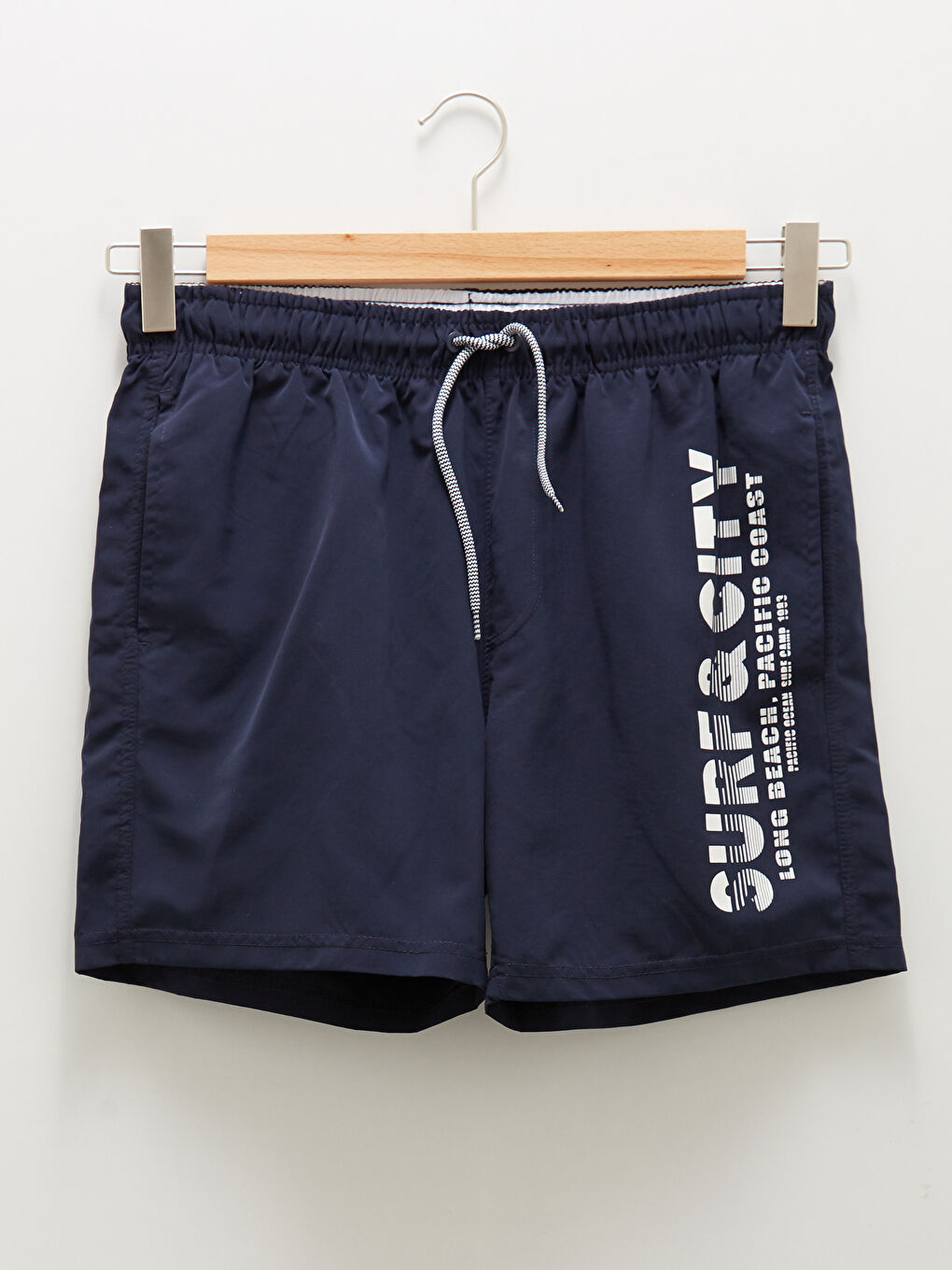 Lacivert Kısa Boy Baskılı Erkek Deniz Şortu-6