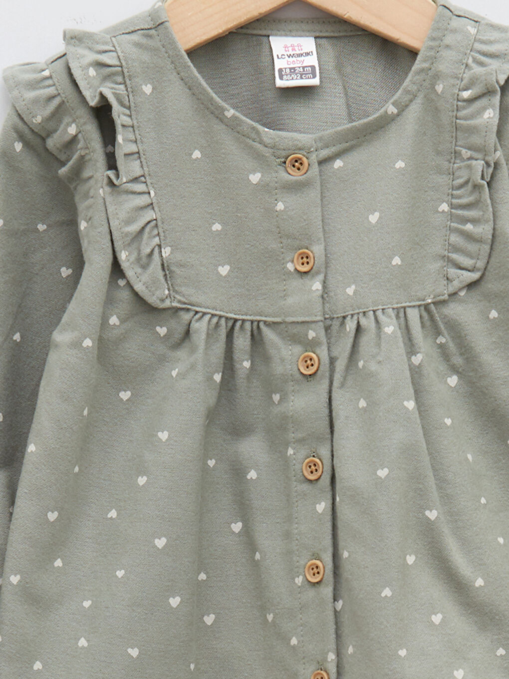 Crew Neck Long Sleeve Patterned Baby Girl Shirt-2