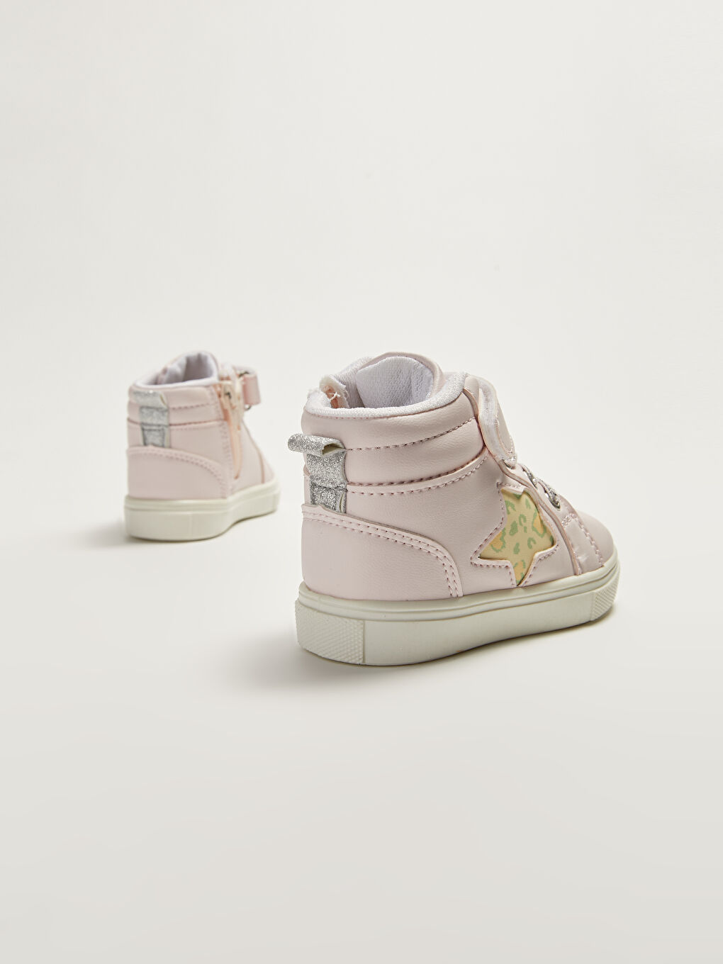 Pembe Deri Görünümlü Cırt Cırtlı Kız Bebek Spor Ayakkabı-3