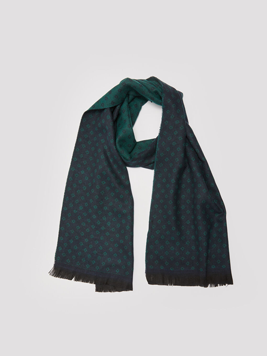 Patterned Short Tassel Detailed Men's Scarf-1