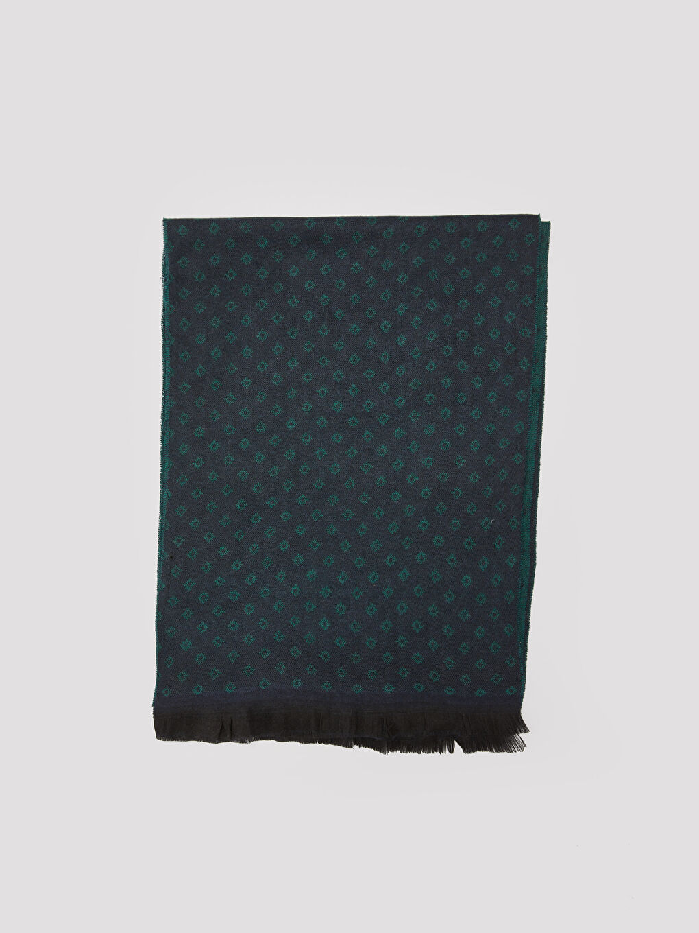 Patterned Short Tassel Detailed Men's Scarf-2