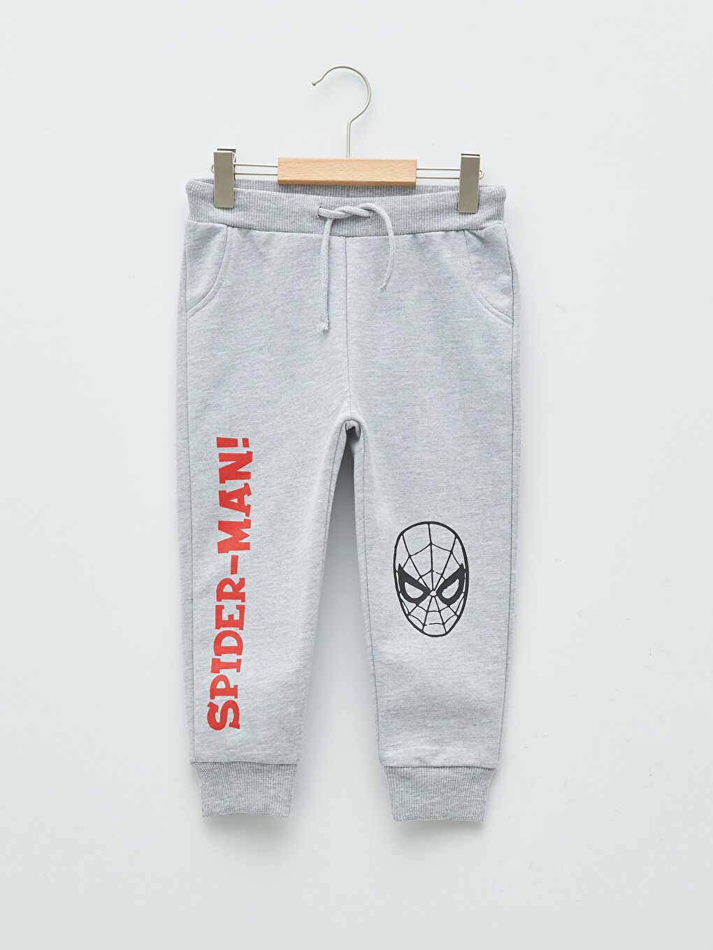 Gri Beli Lastikli Spider-Man Baskılı Erkek Bebek Eşofman Alt