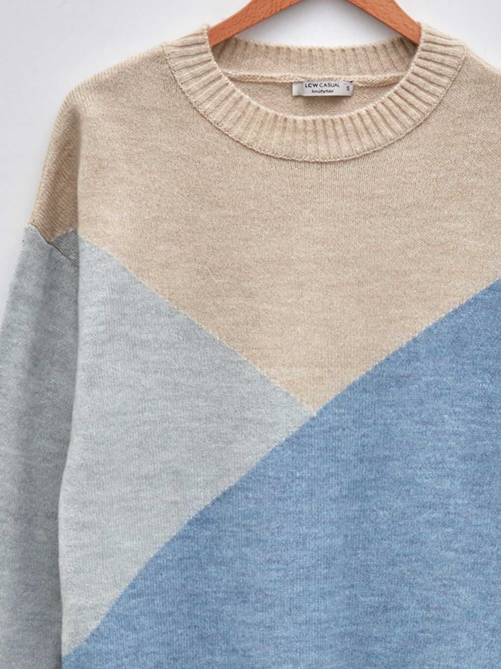 Tunique en Tricot à Manches Longues avec Col Rond et Bloc de Couleurs pour Femmes-7