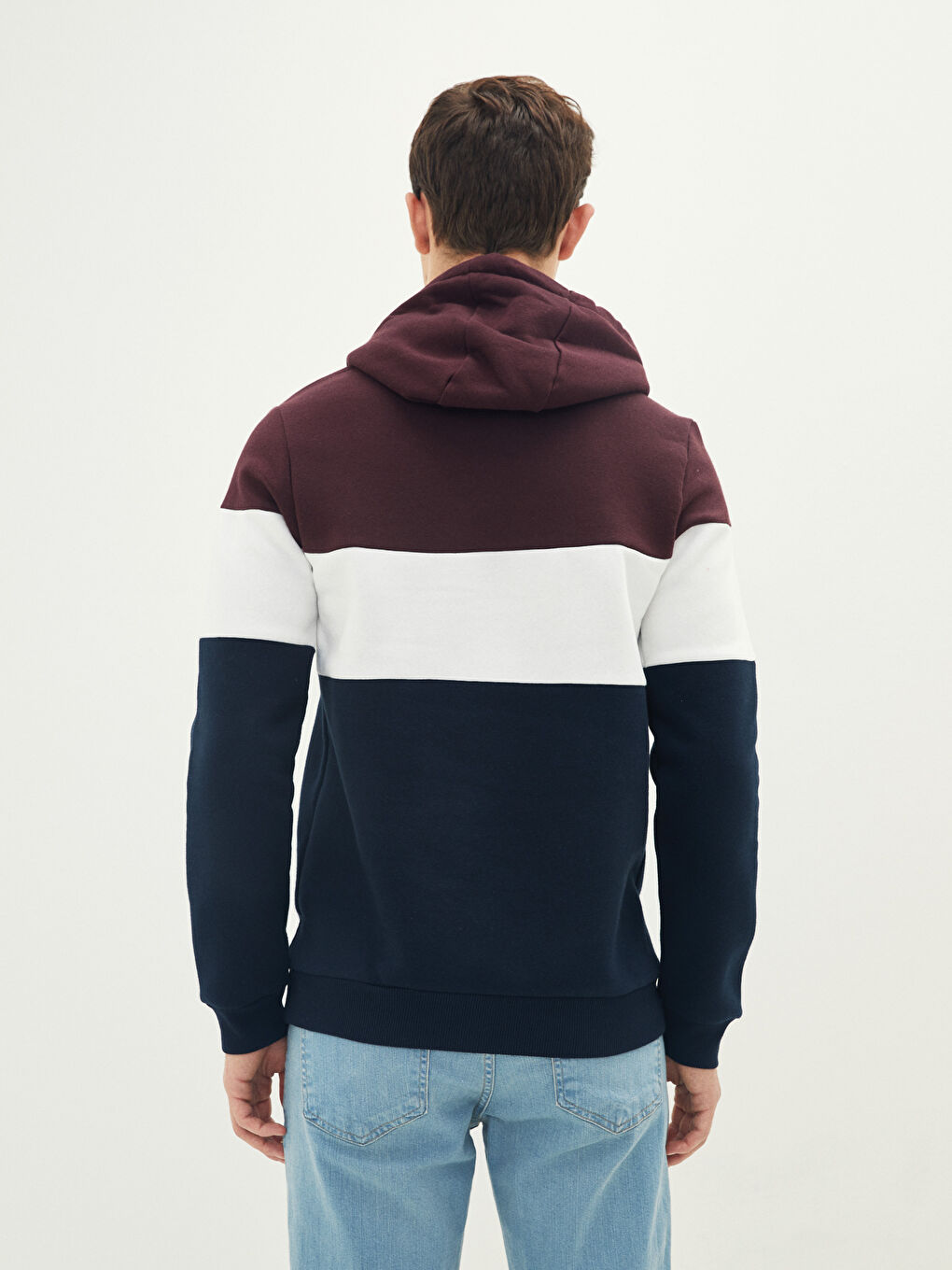 LC Waikiki Long Sleeve Color Block Men's Thick Hoodie -W1GO31Z8-QB7