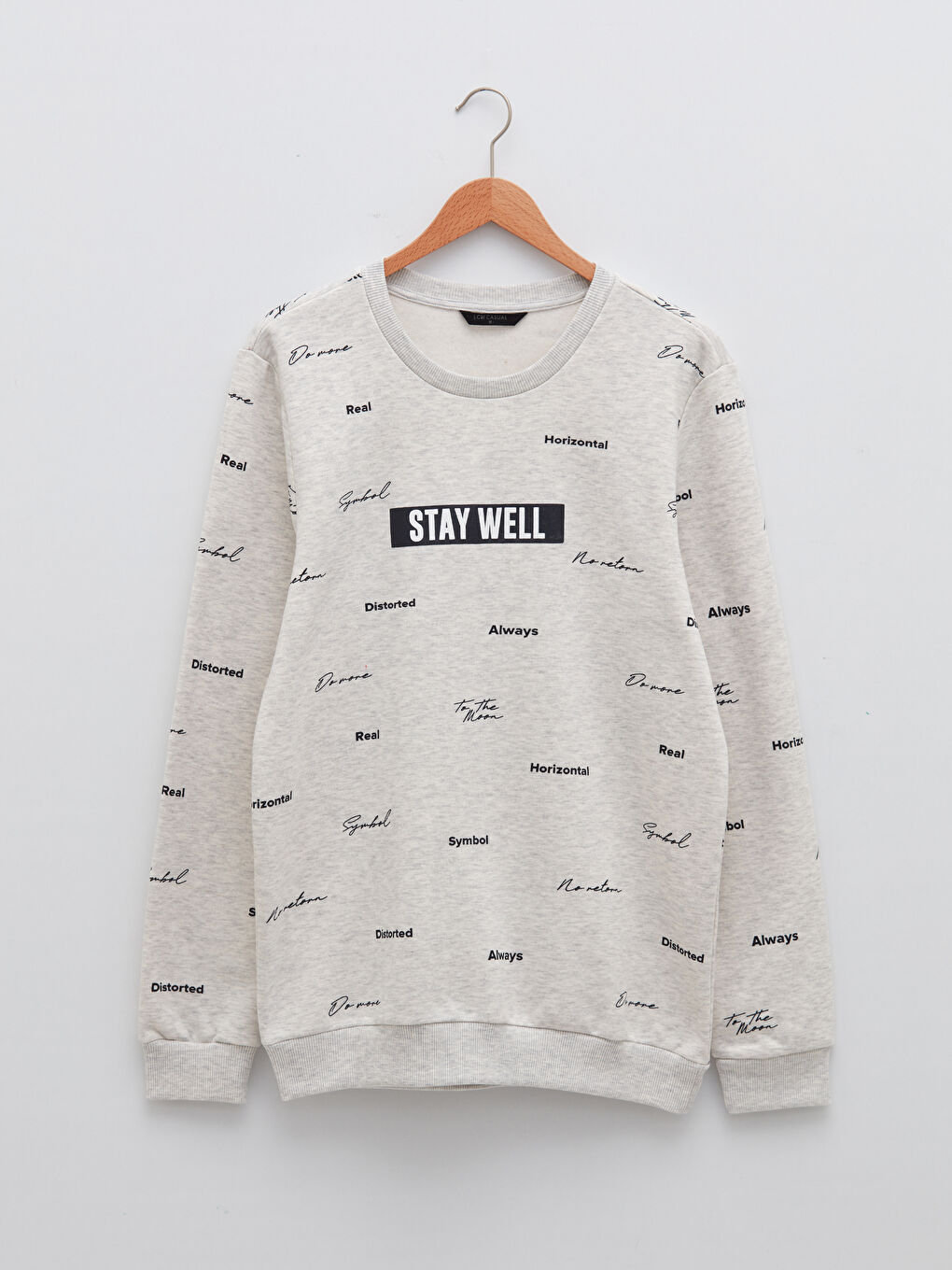 Crew Neck Printed Men's Thick Sweatshirt-6