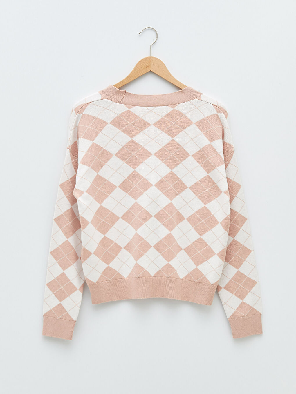 V Neck Patterned Women's Knitwear Cardigan-6