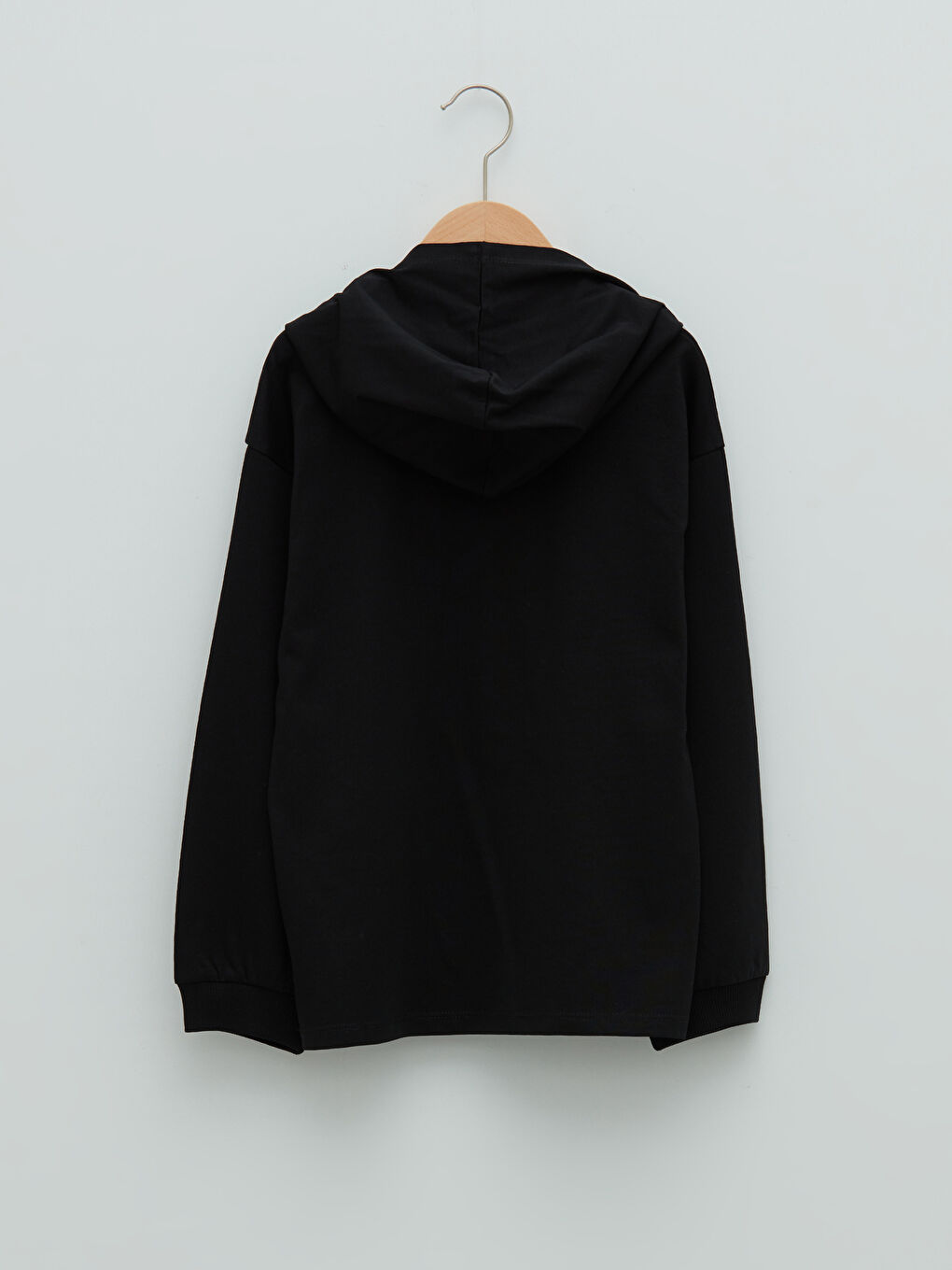 Tricou pentru Fete cu Glugă, Imprimat, Mânecă Lungă, din Bumbac-1