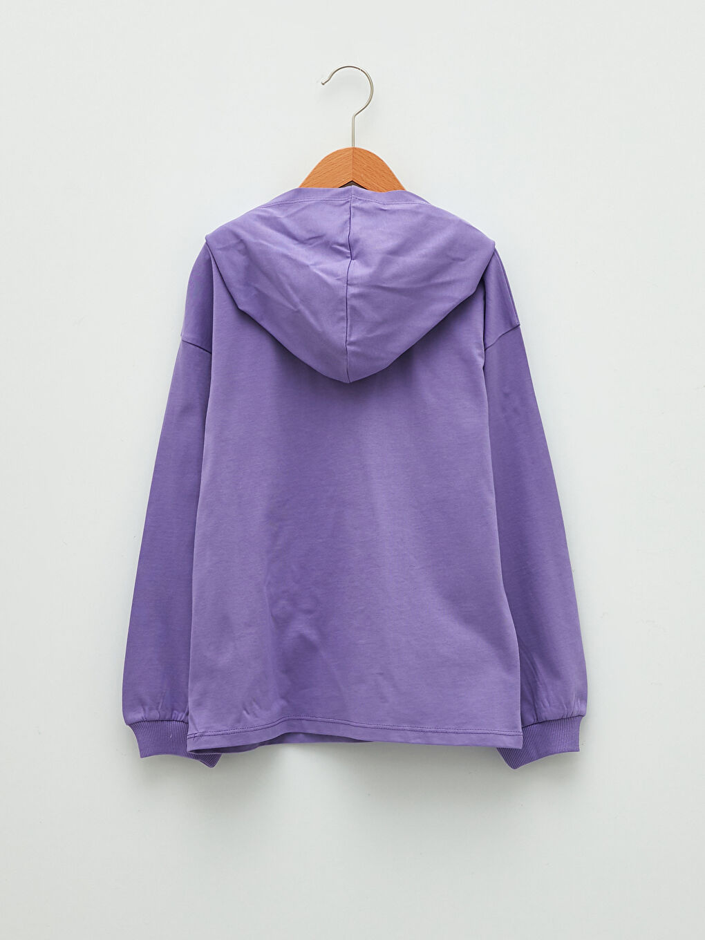 Hooded Printed Long Sleeve Cotton Girls' T-Shirt-1