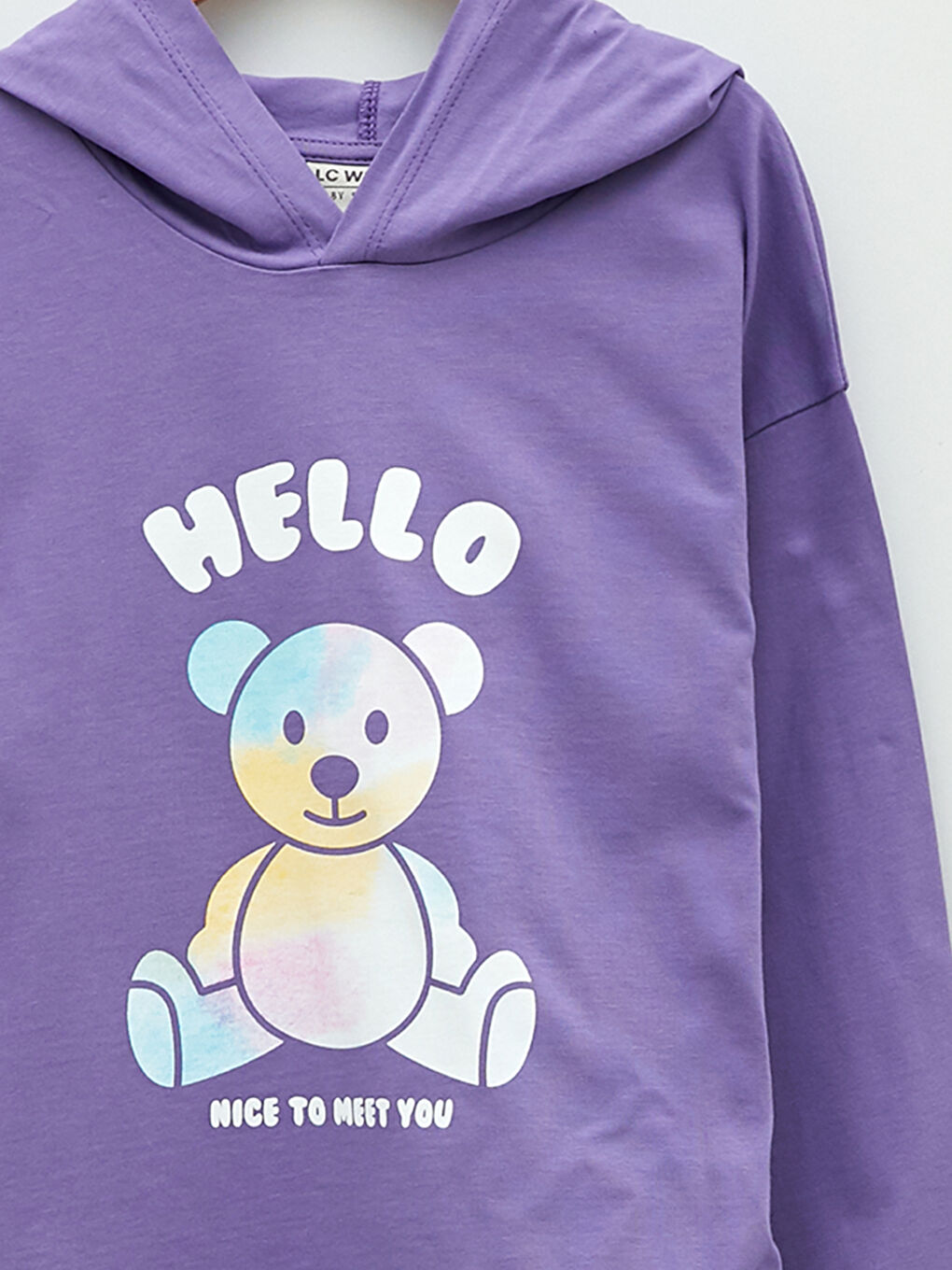 Hooded Printed Long Sleeve Cotton Girls' T-Shirt-2