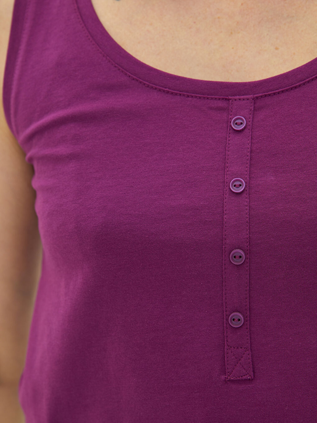 U Neck Straight Sleeveless Cotton Women's Athlete-3