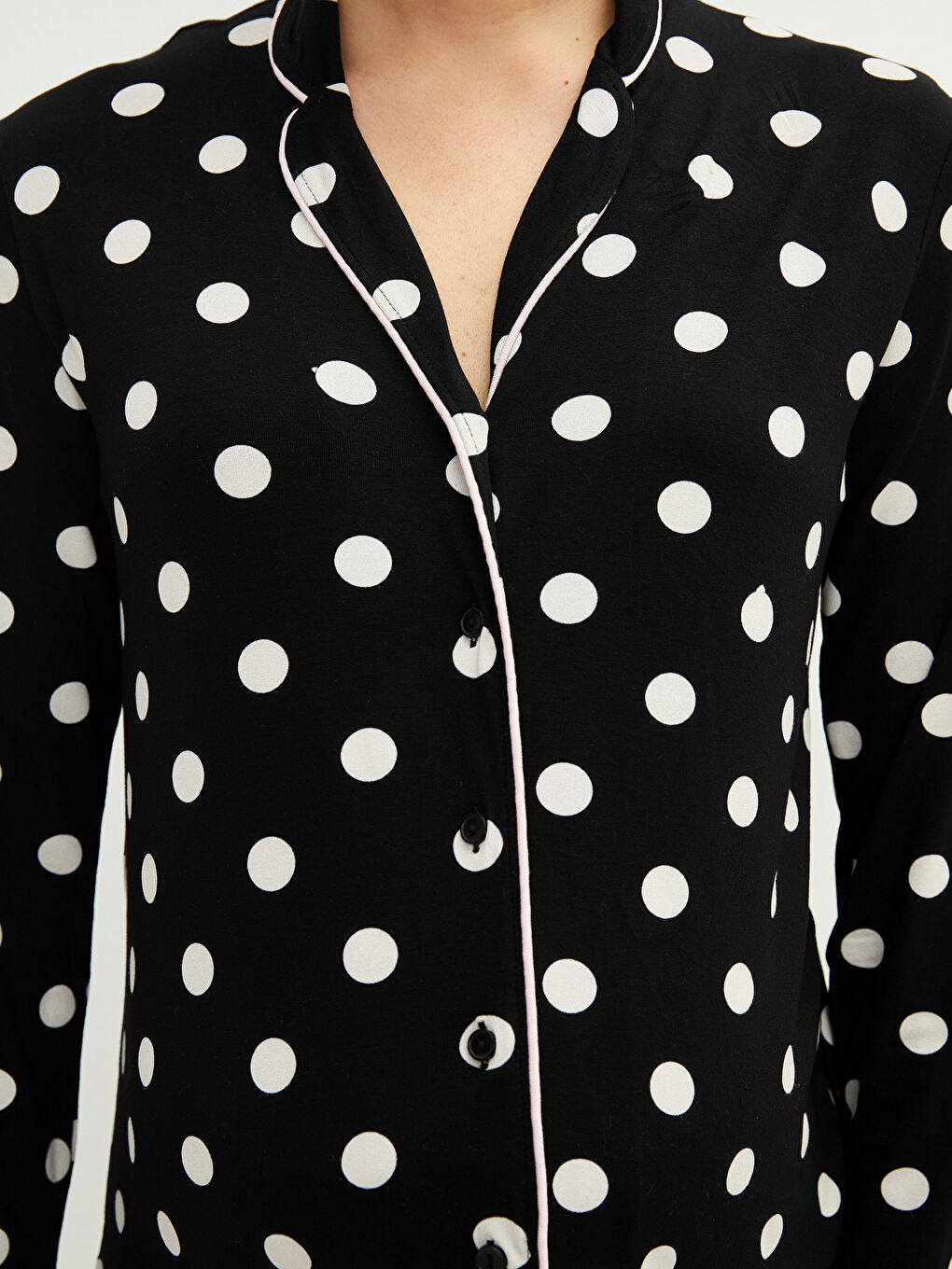 Pidžama komplet sa ovratnikom sa kragnom, tufnice, dugi rukav, trudnički-3