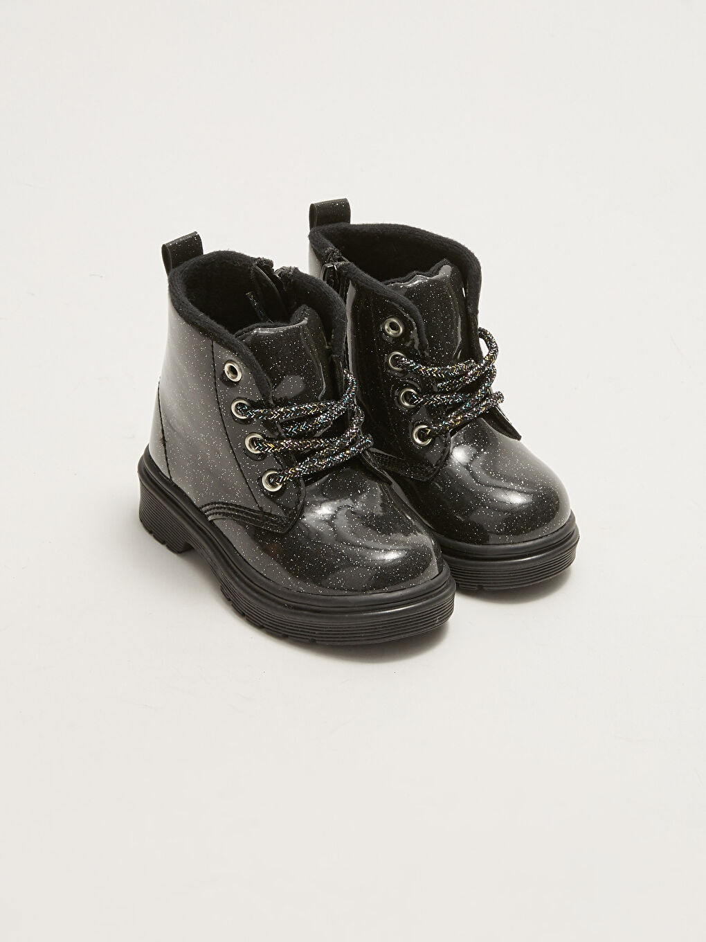 Ботинки для малышек девочек с шнуровкой и застежкой-молнией