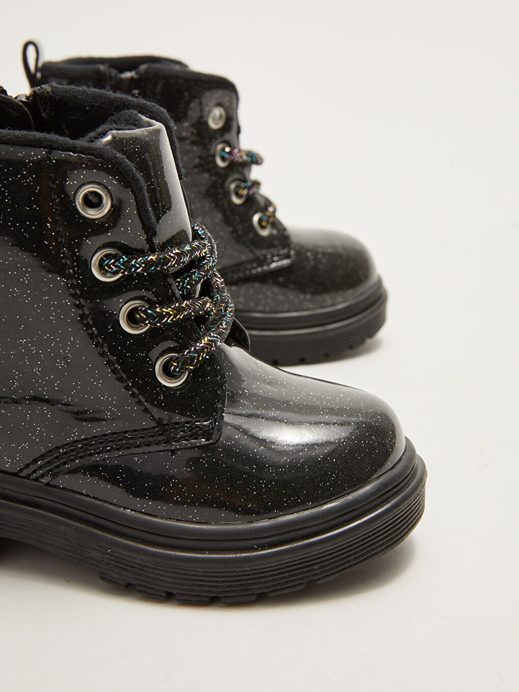 Ботинки для малышек девочек с шнуровкой и застежкой-молнией-3