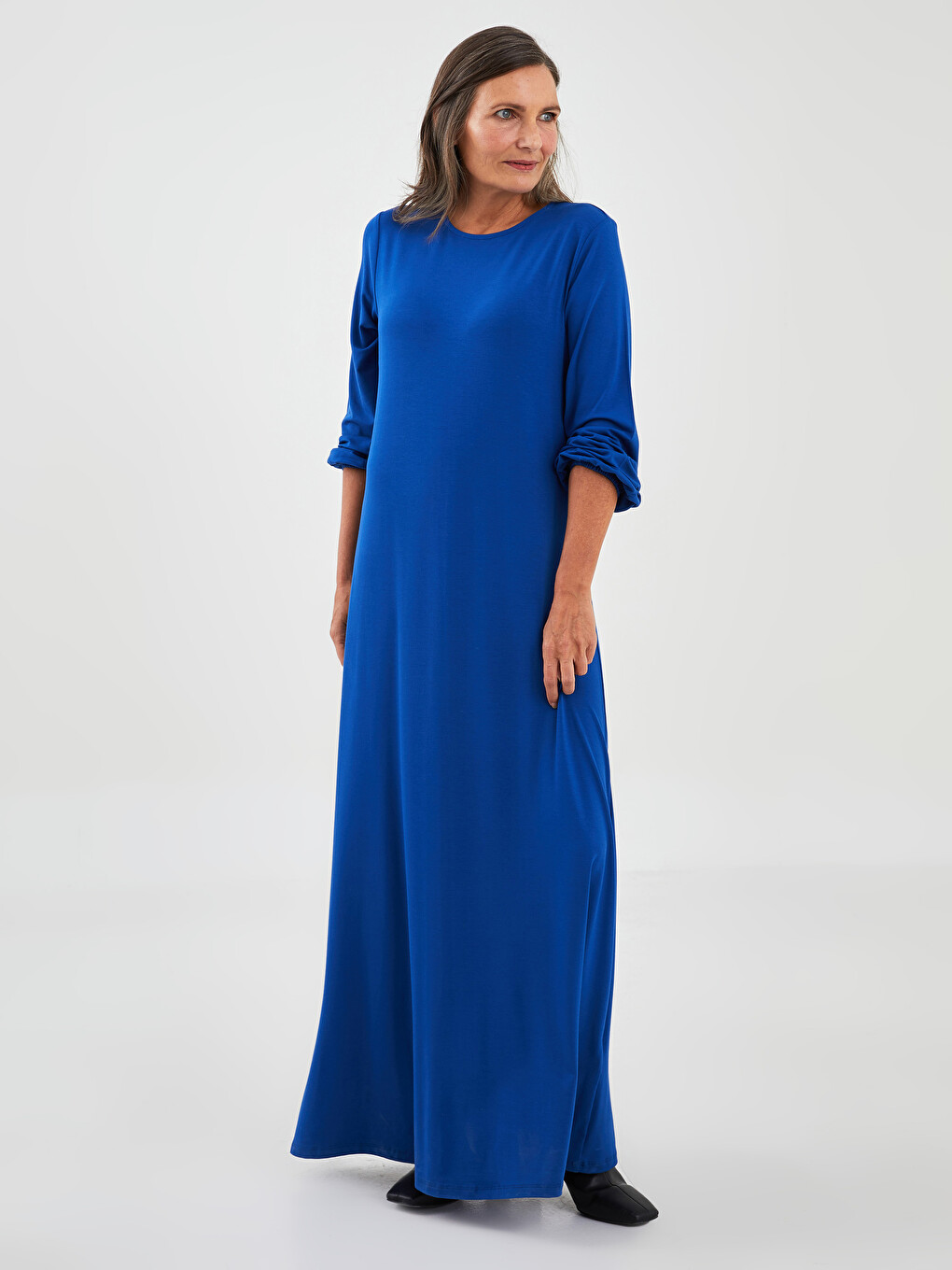 Crew Neck Regular Long Sleeve A-Cut Women's Dress-1
