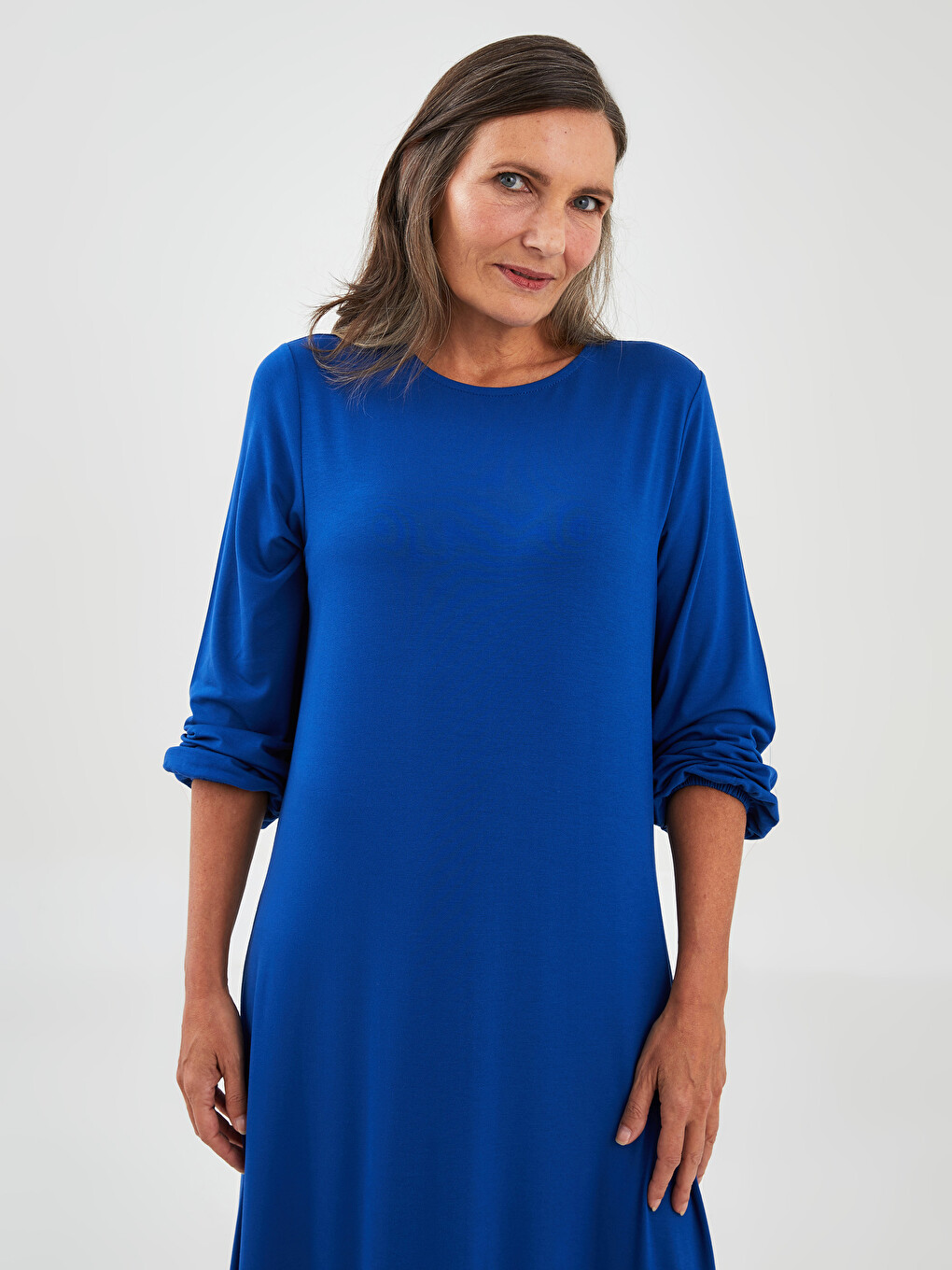 Crew Neck Regular Long Sleeve A-Cut Women's Dress-2