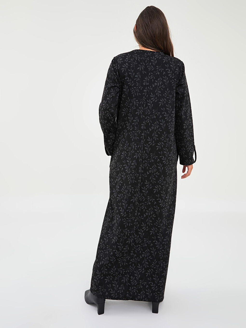 LCW Grace Crew Neck Floral Long Sleeve A Cut Ponte Fabric Women's Dress -W1GP21Z8-MHS